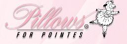 A pink and white logo for the company flows pointes.